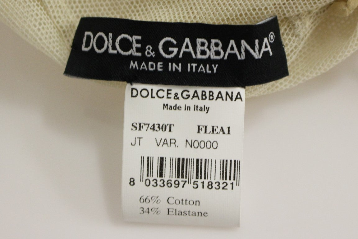 Dolce &amp; Gabbana Beige na walang manggas na Cotton Top Tank Blouse