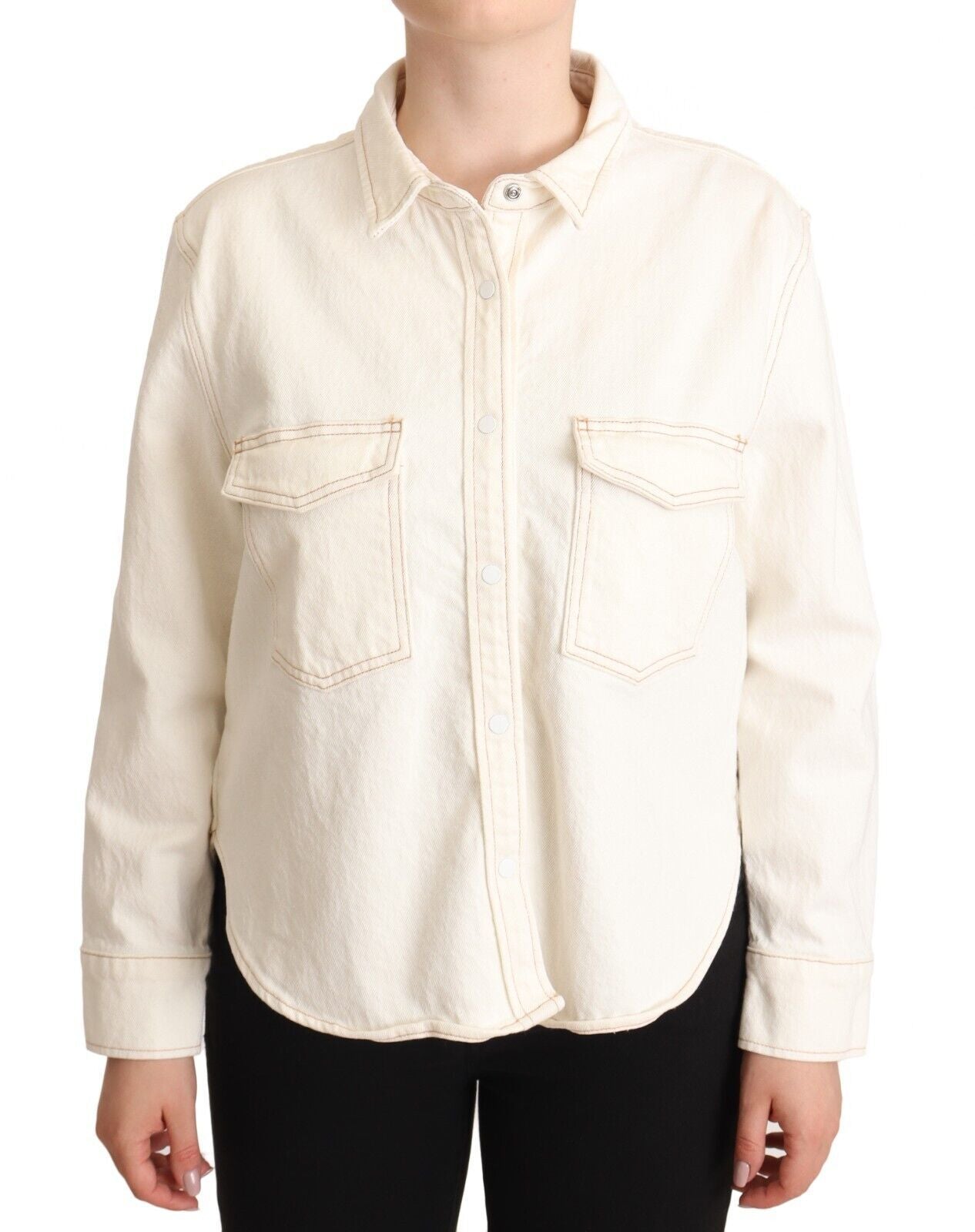 Puting Cotton Collared na Long Sleeves Button Down na Polo Top ng Levi's