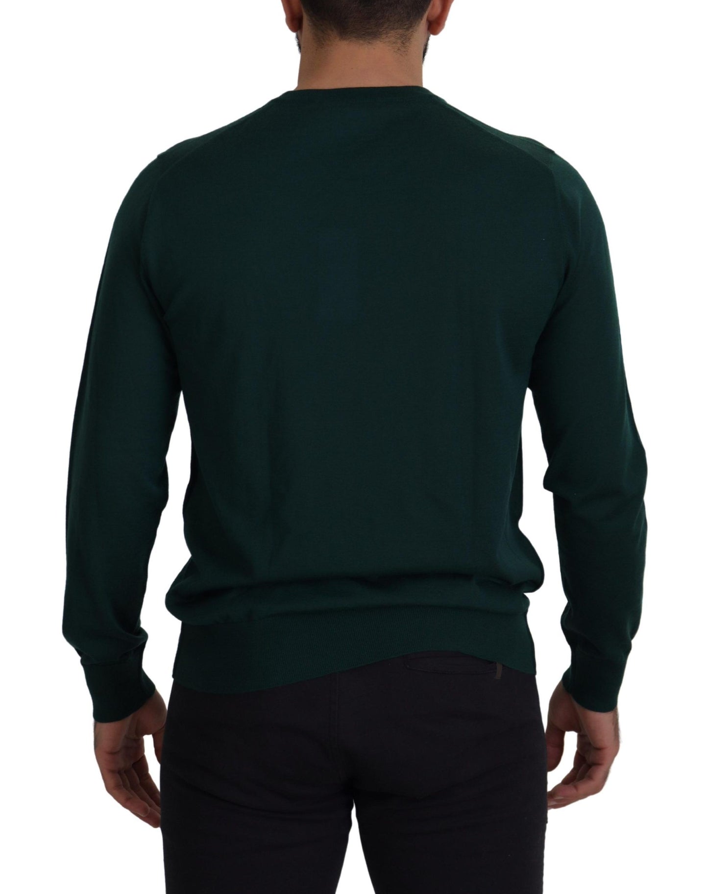 Dolce &amp; Gabbana Green Cashmere Crewneck Pullover Sweater