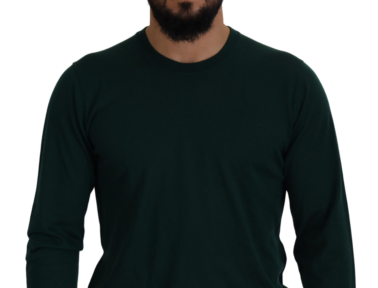 Dolce &amp; Gabbana Green Cashmere Crewneck Pullover Sweater