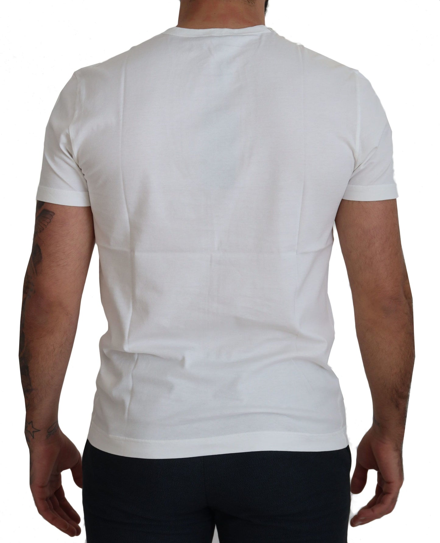 Dolce &amp; Gabbana White Logo Cotton Amor Magister T-shirt