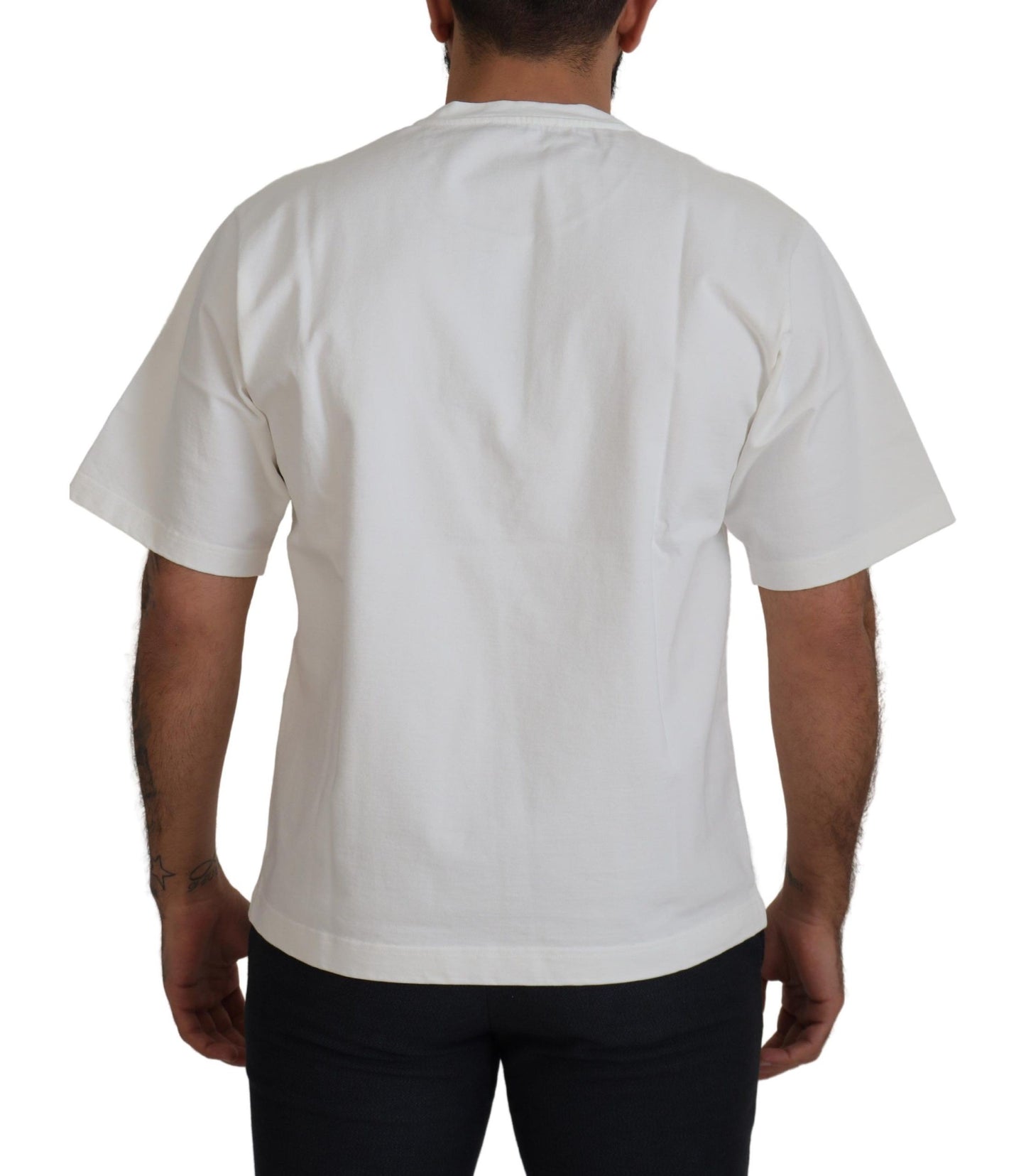 Dolce &amp; Gabbana White Amor Cotton Crewneck T-shirt