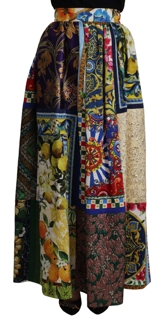 Mehrfarbiger Patchwork-Maxirock Sicily von Dolce &amp; Gabbana