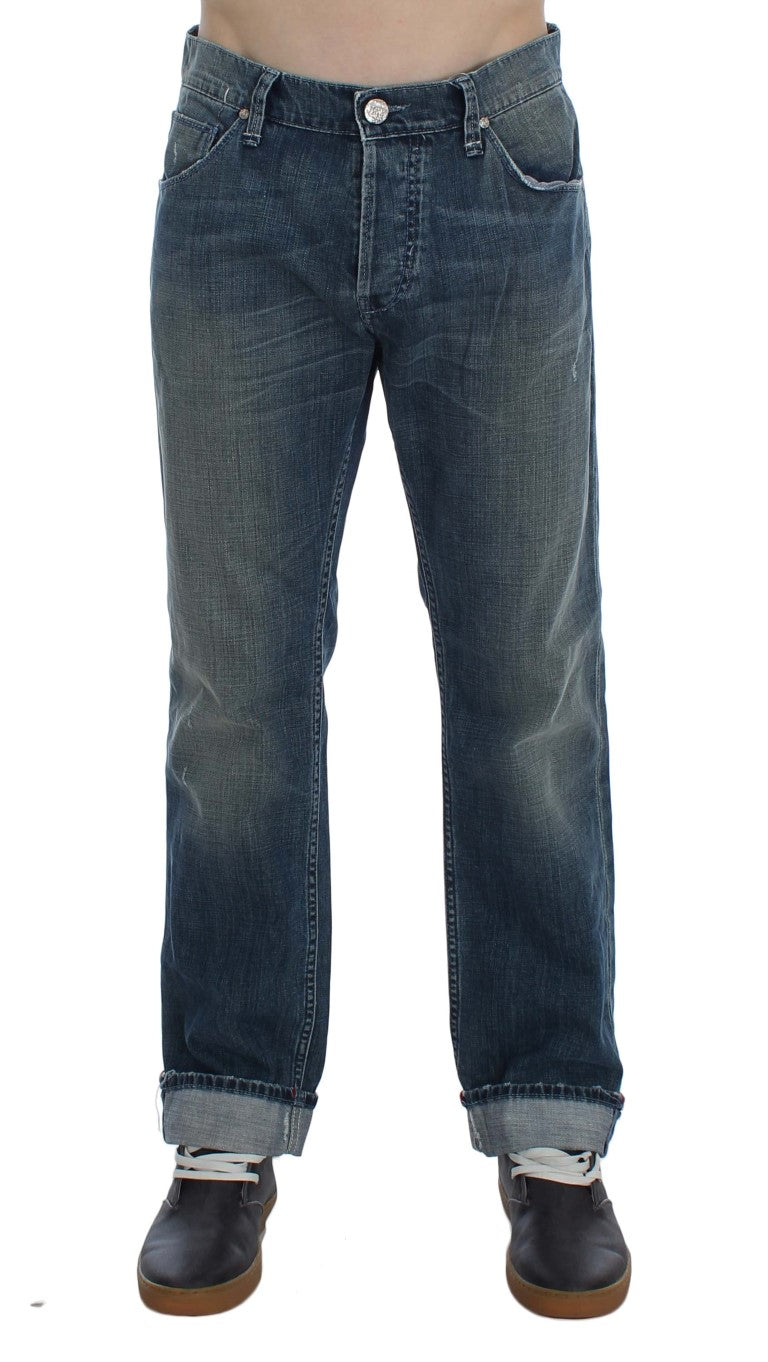 Acht Blue Wash Cotton Denim na Regular Fit na Jeans