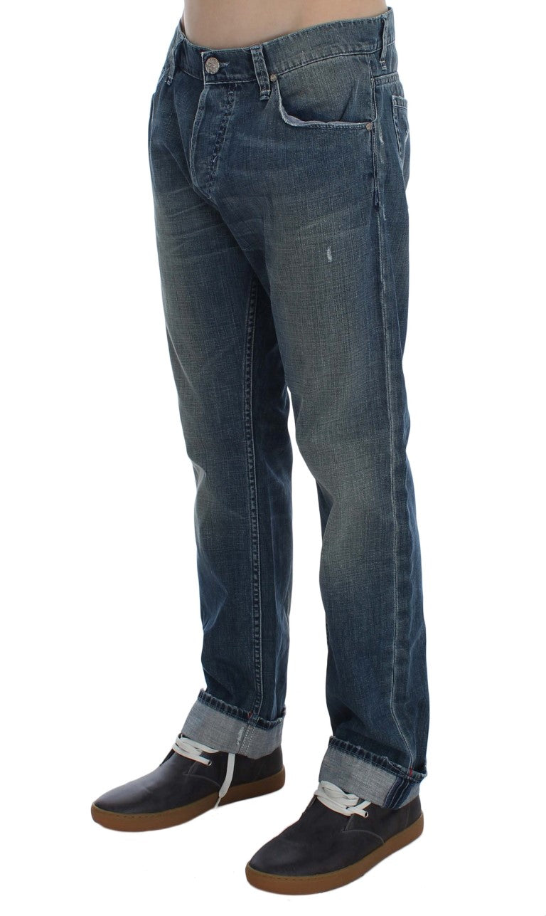 Acht Blue Wash Cotton Denim na Regular Fit na Jeans