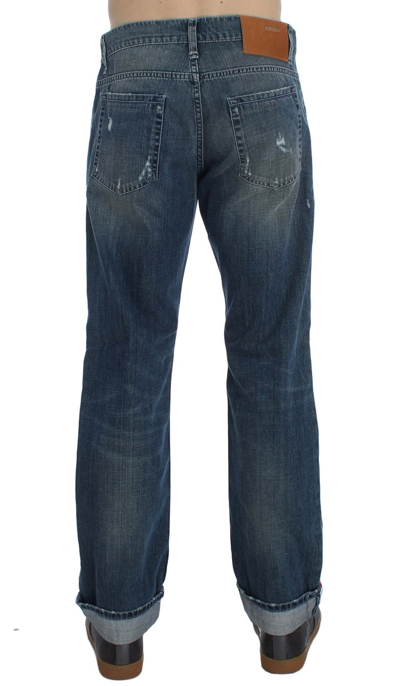 Acht Blue Wash Cotton Denim na Regular Fit na Jeans