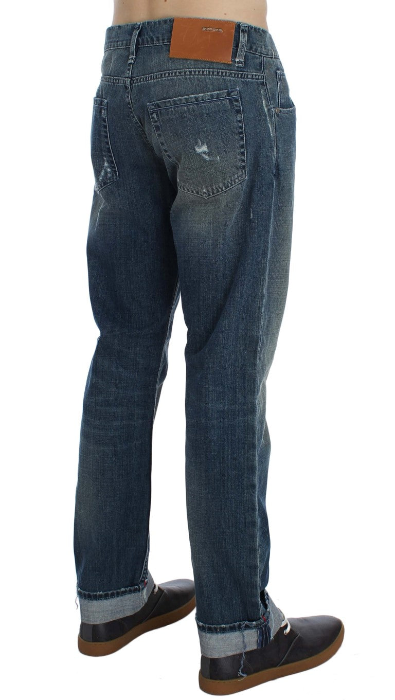 Acht Blue Wash Cotton Denim na Regular Fit na Jeans