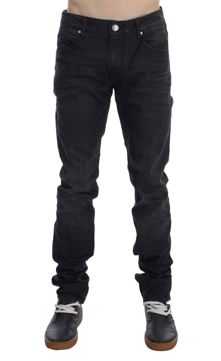 Acht Grey Cotton Skinny Slim Fit Jeans