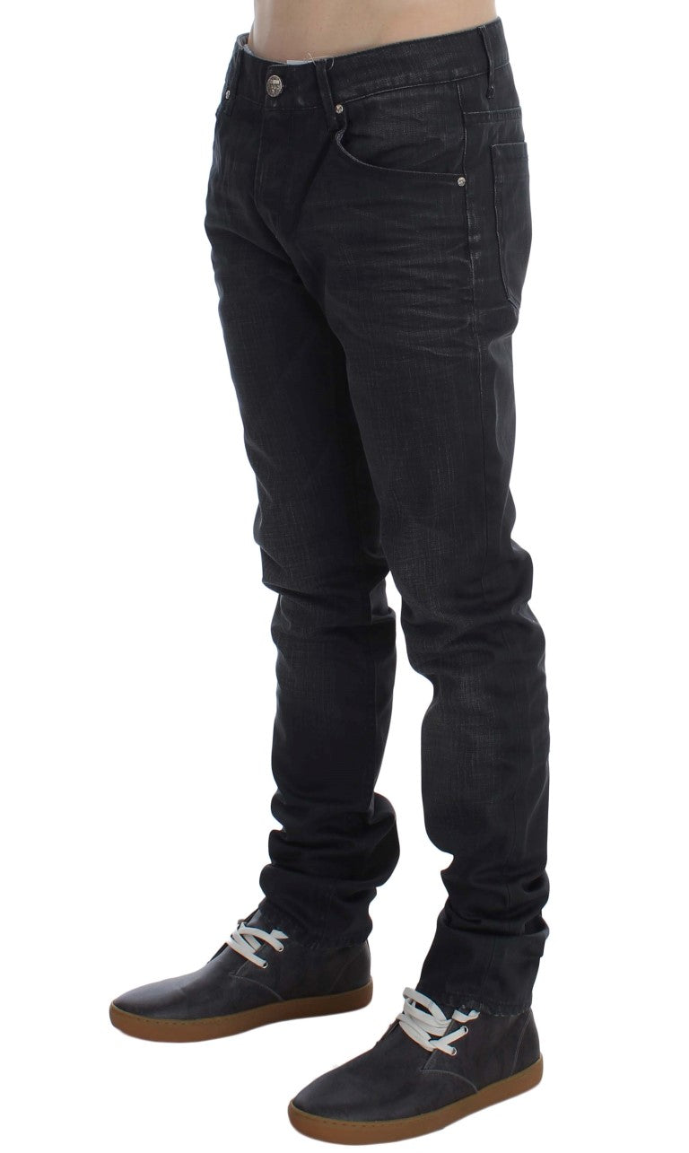 Acht Grey Cotton Skinny Slim Fit Jeans