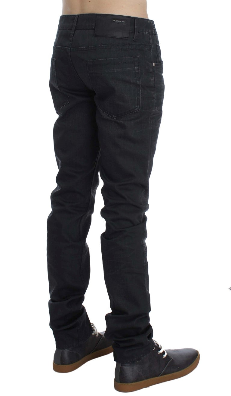 Acht Grey Cotton Skinny Slim Fit Jeans