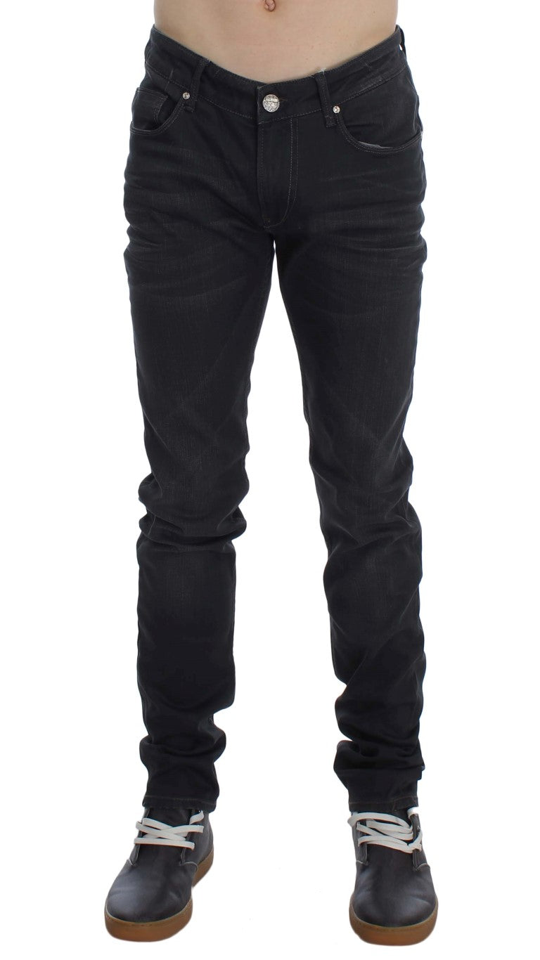 Acht Grey Cotton Stretch Slim Fit Jeans