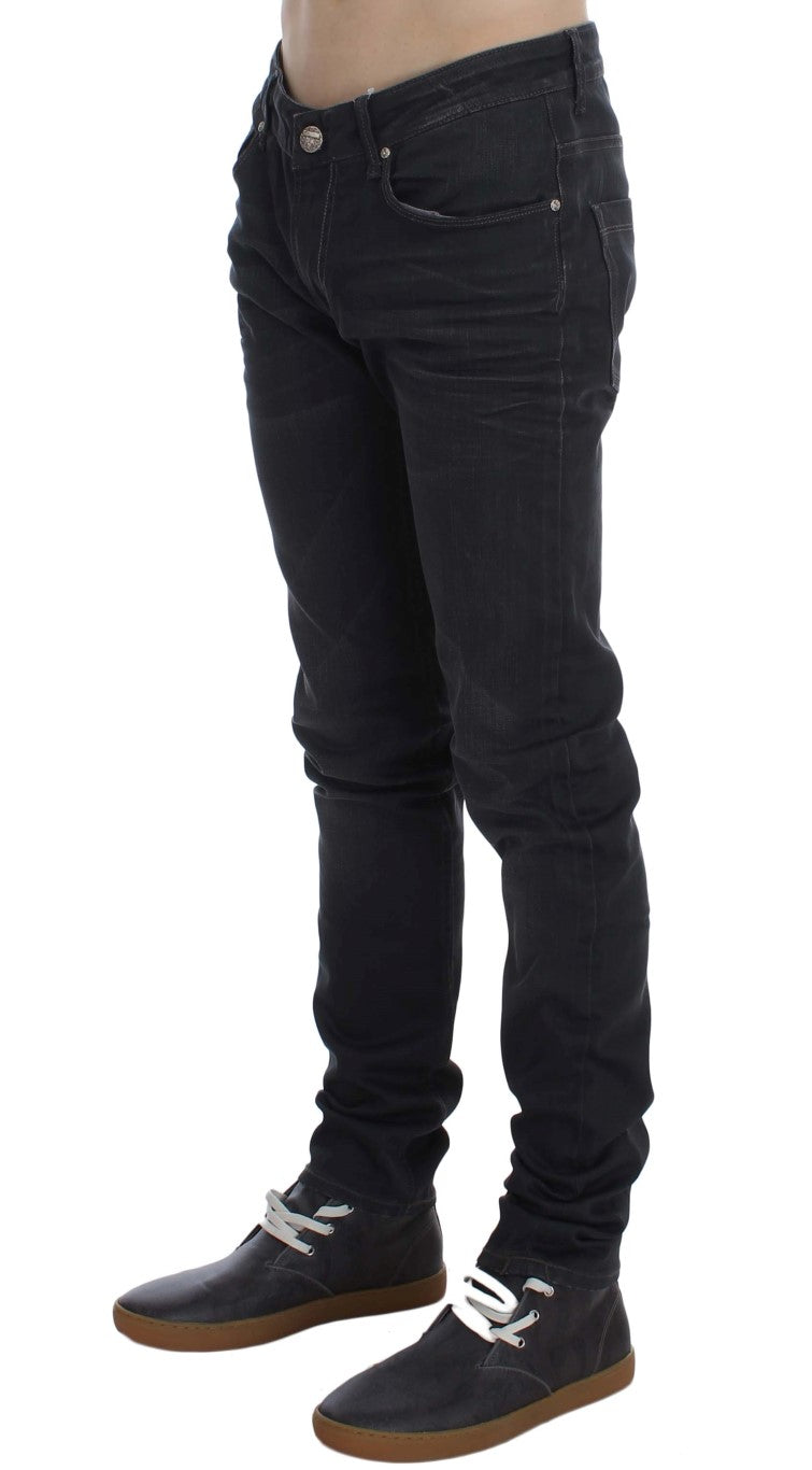 Acht Grey Cotton Stretch Slim Fit Jeans