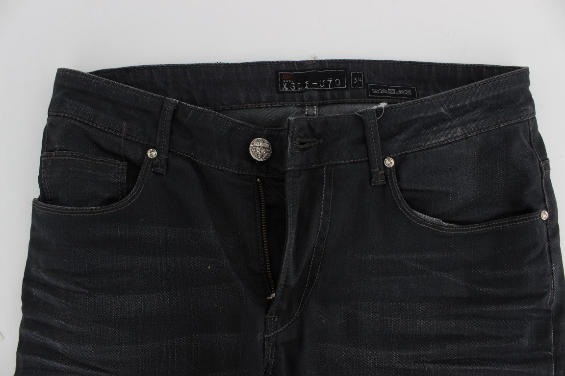 Acht Grey Cotton Stretch Slim Fit Jeans