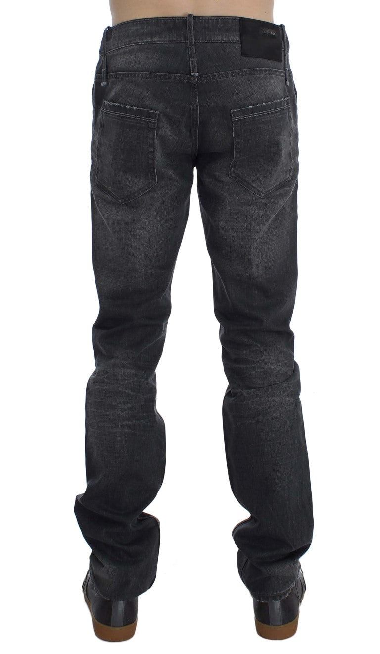 Acht Grey Cotton Regular Low Fit Jeans