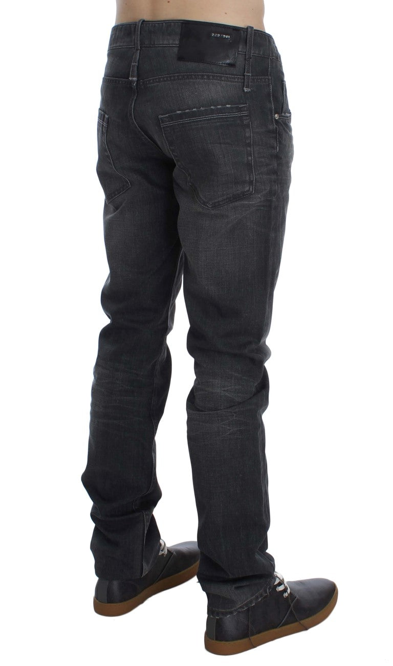 Acht Grey Cotton Regular Low Fit Jeans