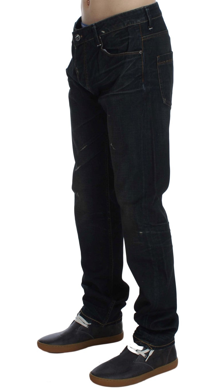 Acht Elegant Straight Fit Dark Blue Jeans