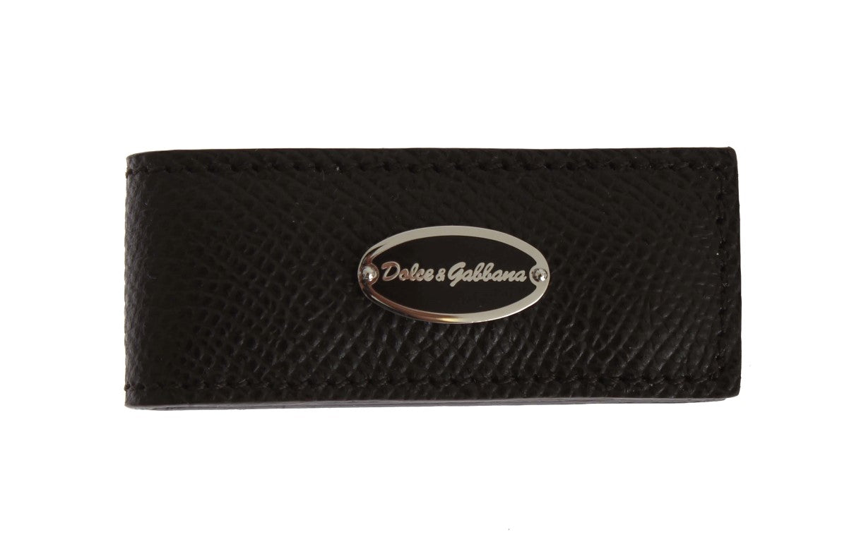 Dolce &amp; Gabbana Braune Magnet-Geldklammer aus Leder