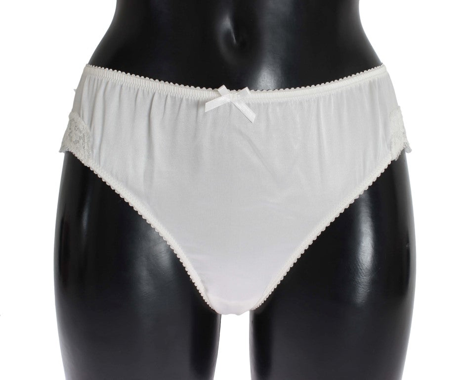 Dolce &amp; Gabbana White Satin Stretch Underwear Panties