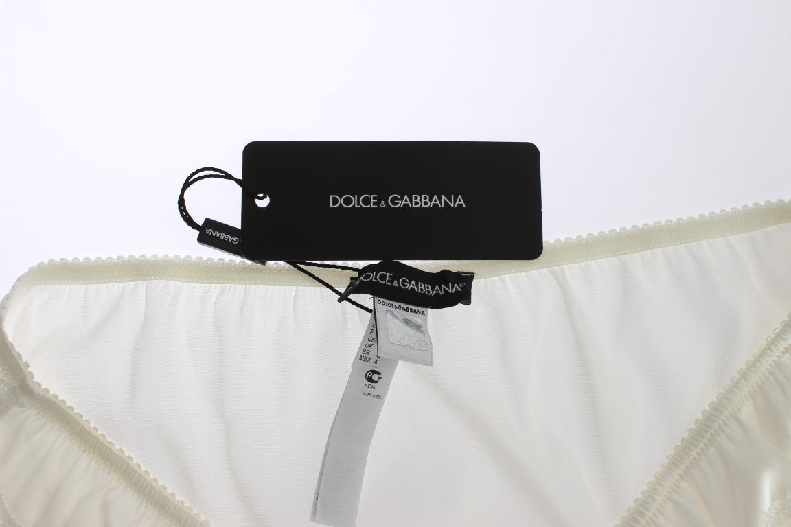 Dolce &amp; Gabbana White Satin Stretch Underwear Panties