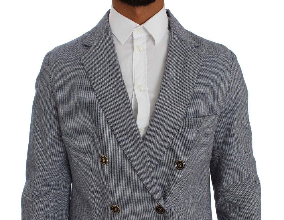 Blauer zweireihiger Blazer in normaler Passform von Master Coat