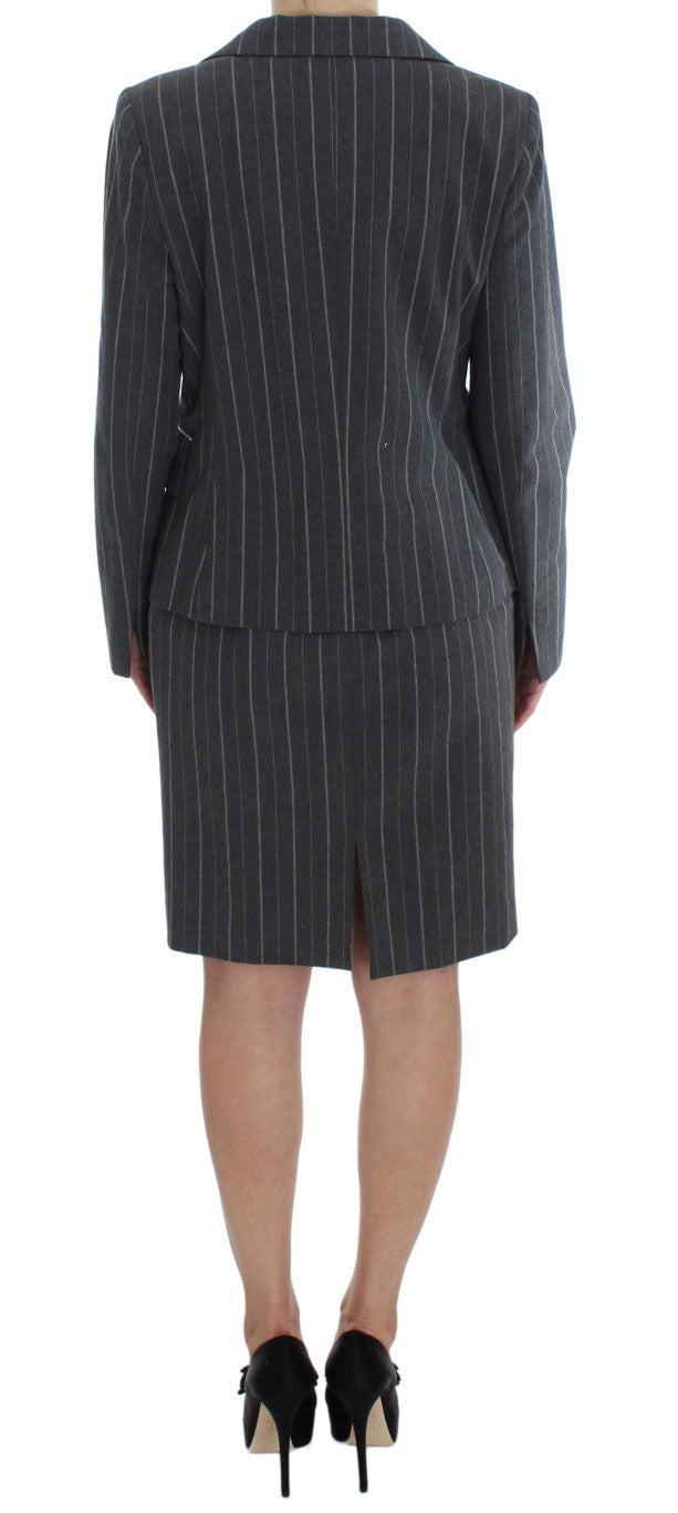 BENCIVENGA Gray Stretch Suit Sheath Dress at Blazer Set