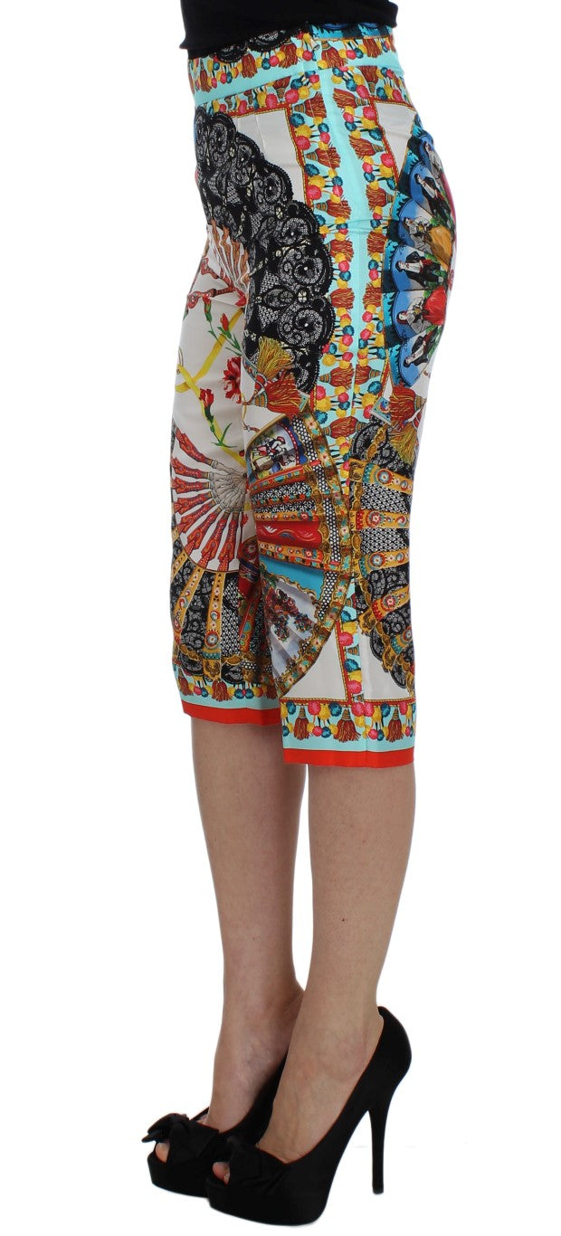 Dolce &amp; Gabbana Multicolor Majolica Sicily Silk Pants