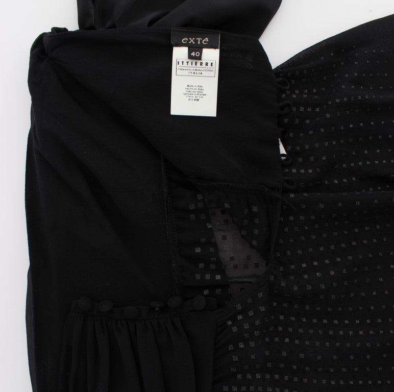 Schwarze Bluse mit Wickeloberteil von Exte