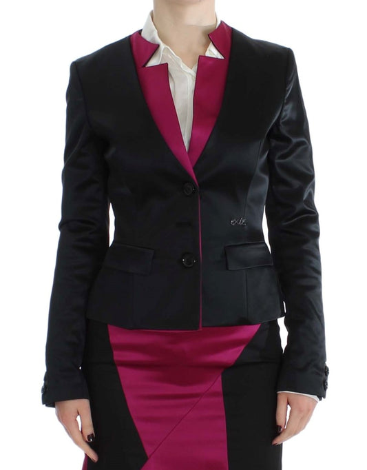 Exte Schwarz-Rosa Stretch-Blazerjacke