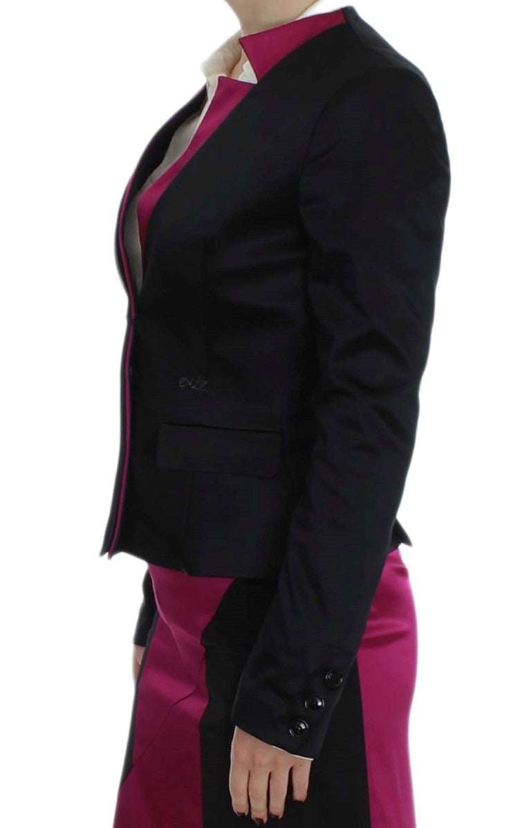 Exte Schwarz-Rosa Stretch-Blazerjacke