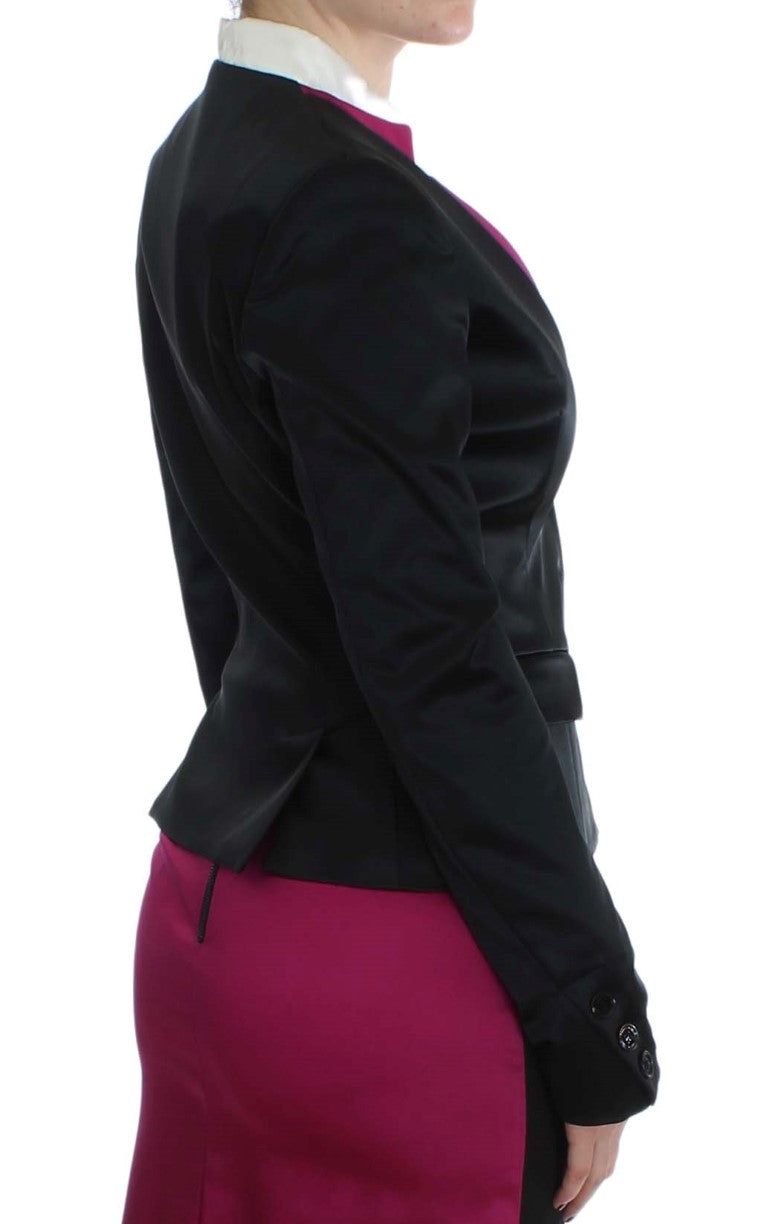 Exte Schwarz-Rosa Stretch-Blazerjacke