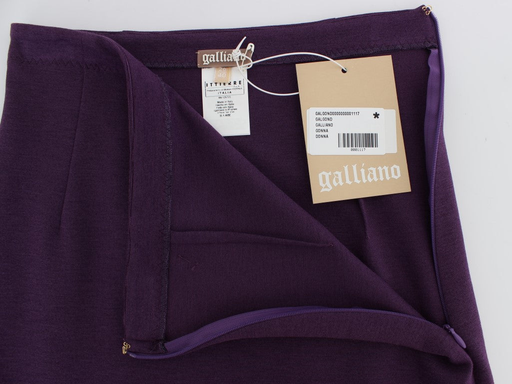 John Galliano Lila Stretch-Bleistiftrock