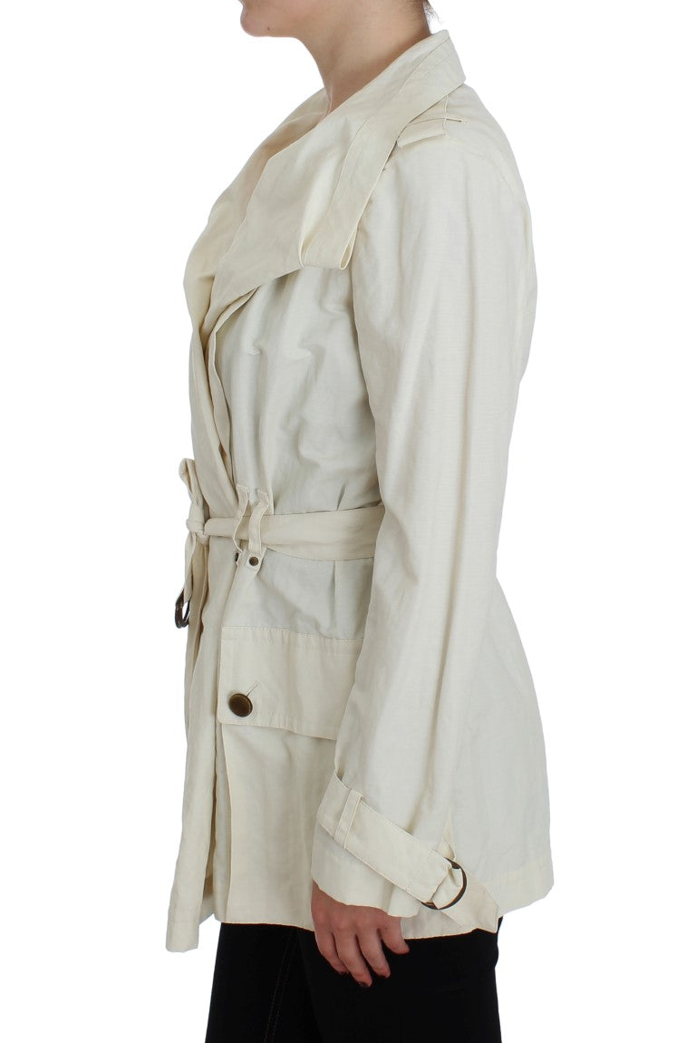 PLEIN SUD Weiße Trenchcoat-Jacke