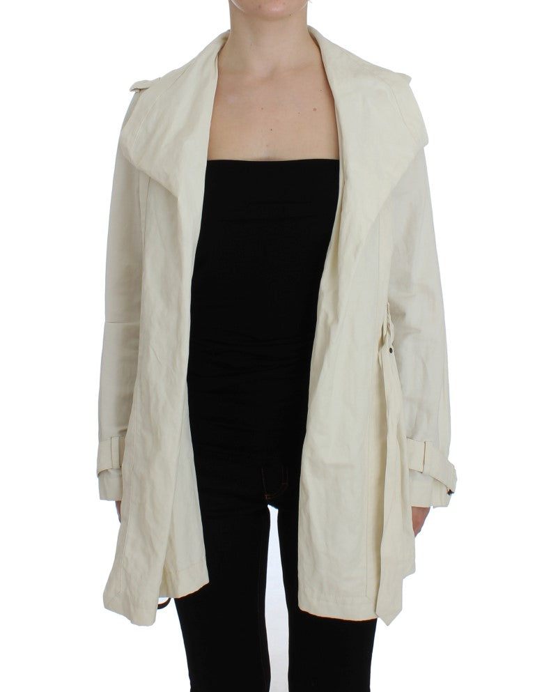 PLEIN SUD Weiße Trenchcoat-Jacke