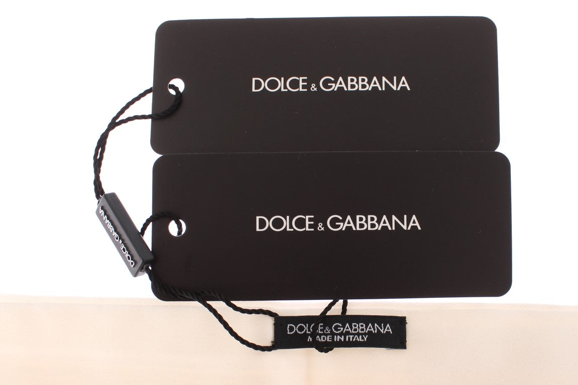 Dolce &amp; Gabbana Weißer Kummerbund aus Seide mit Smokinggürtel