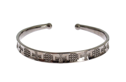 Nialaya Grey Rhodium 925 Silver Bangle Bracelet