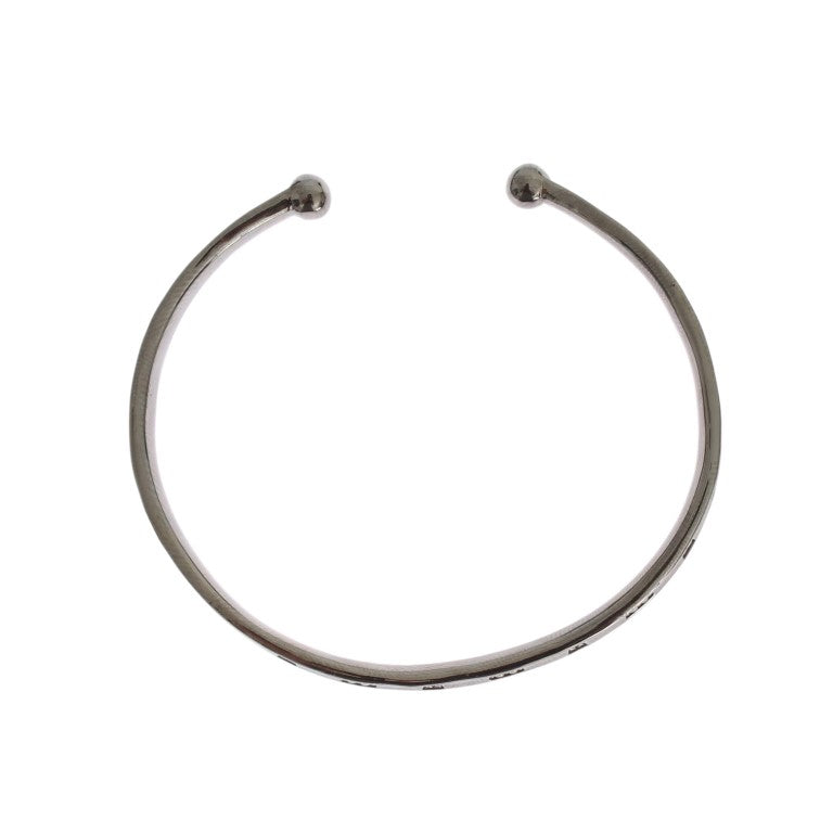 Nialaya Grey Rhodium 925 Silver Bangle Bracelet