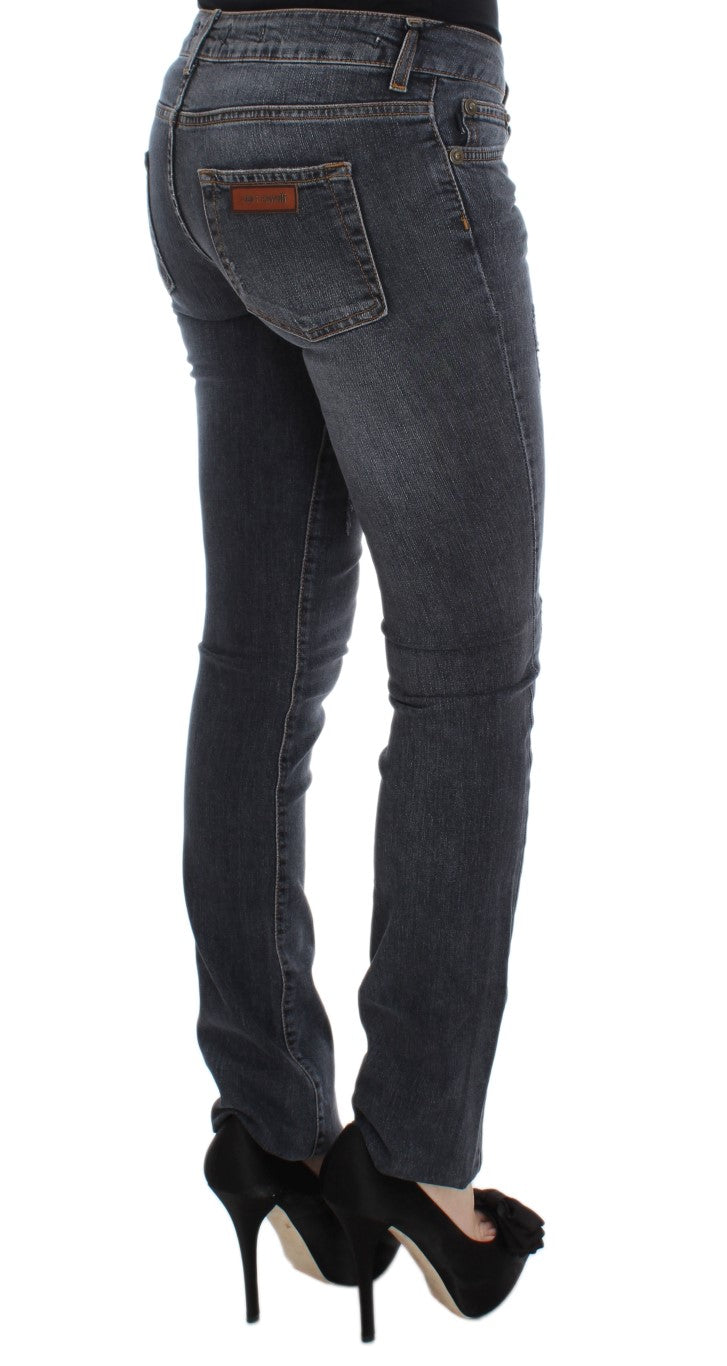 Cavalli Slim-Fit-Jeans aus Baumwollmischung in blauer Waschung