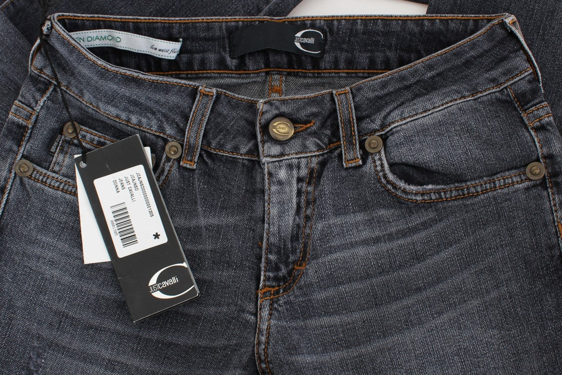 Cavalli Slim-Fit-Jeans aus Baumwollmischung in blauer Waschung