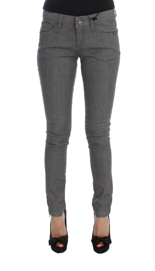 Costume National Grey Cotton Blend Slim Fit Jeans