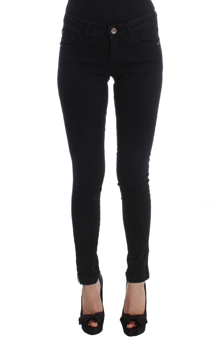 Costume National Sleek Black Slim Fit Designer Jeans