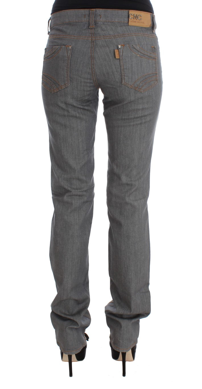 Costume National Grey Cotton Regular Fit Denim Jeans