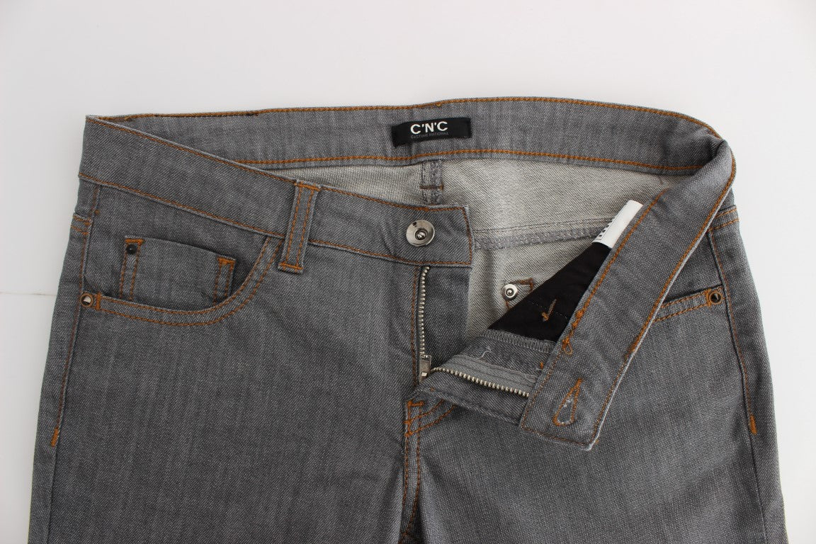 Costume National Grey Cotton Regular Fit Denim Jeans