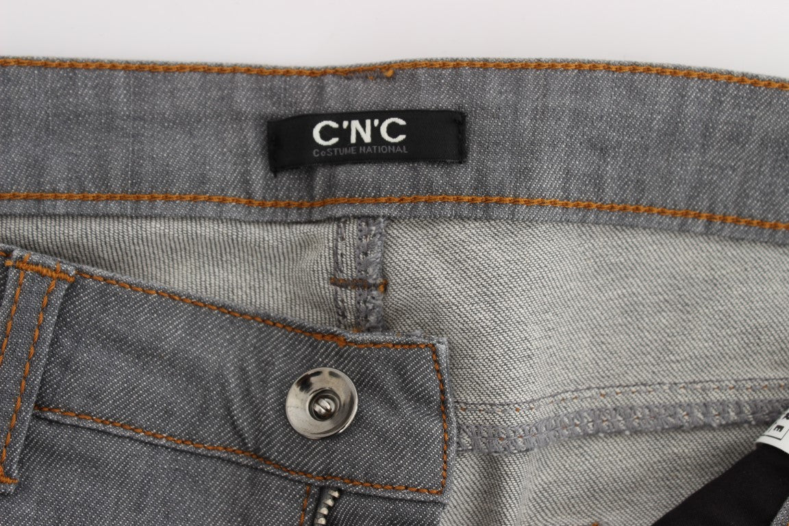 Costume National Grey Cotton Regular Fit Denim Jeans