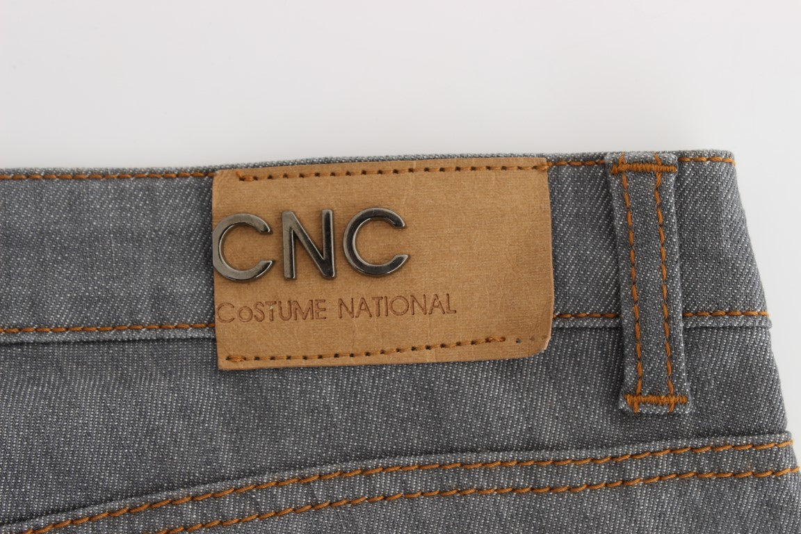 Costume National Grey Cotton Regular Fit Denim Jeans