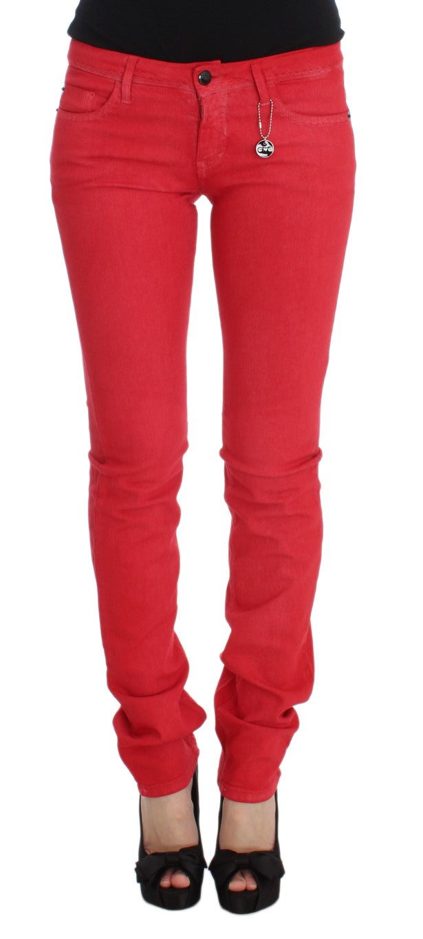 Super Slim Fit-Jeans aus roter Baumwollmischung von Costume National