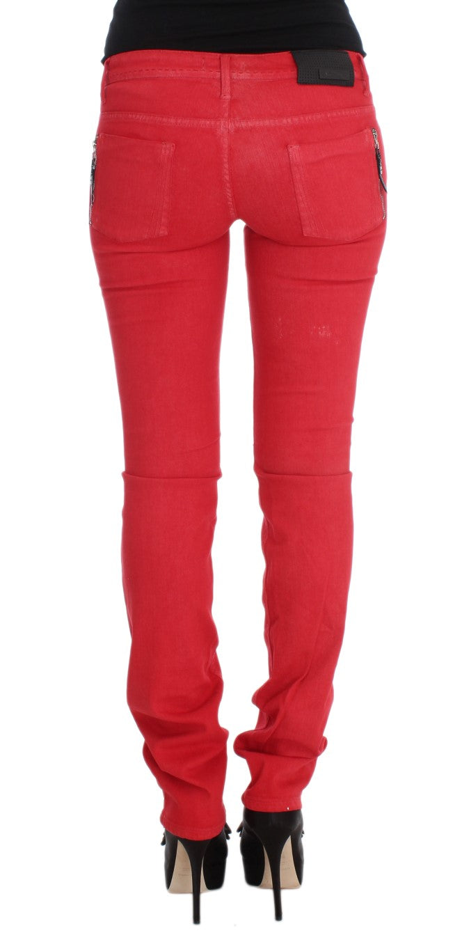 Super Slim Fit-Jeans aus roter Baumwollmischung von Costume National