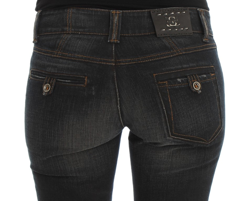 Ermanno Scervino Slim-Fit-Jeans aus blau gewaschener Baumwolle