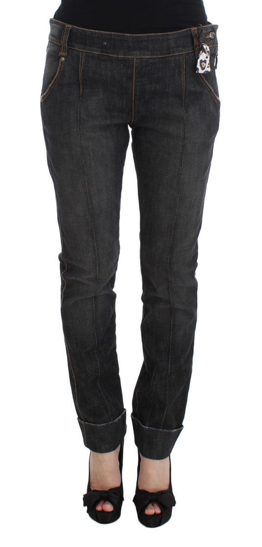 Ermanno Scervino Slim-Fit-Denimjeans aus grauer Baumwolle