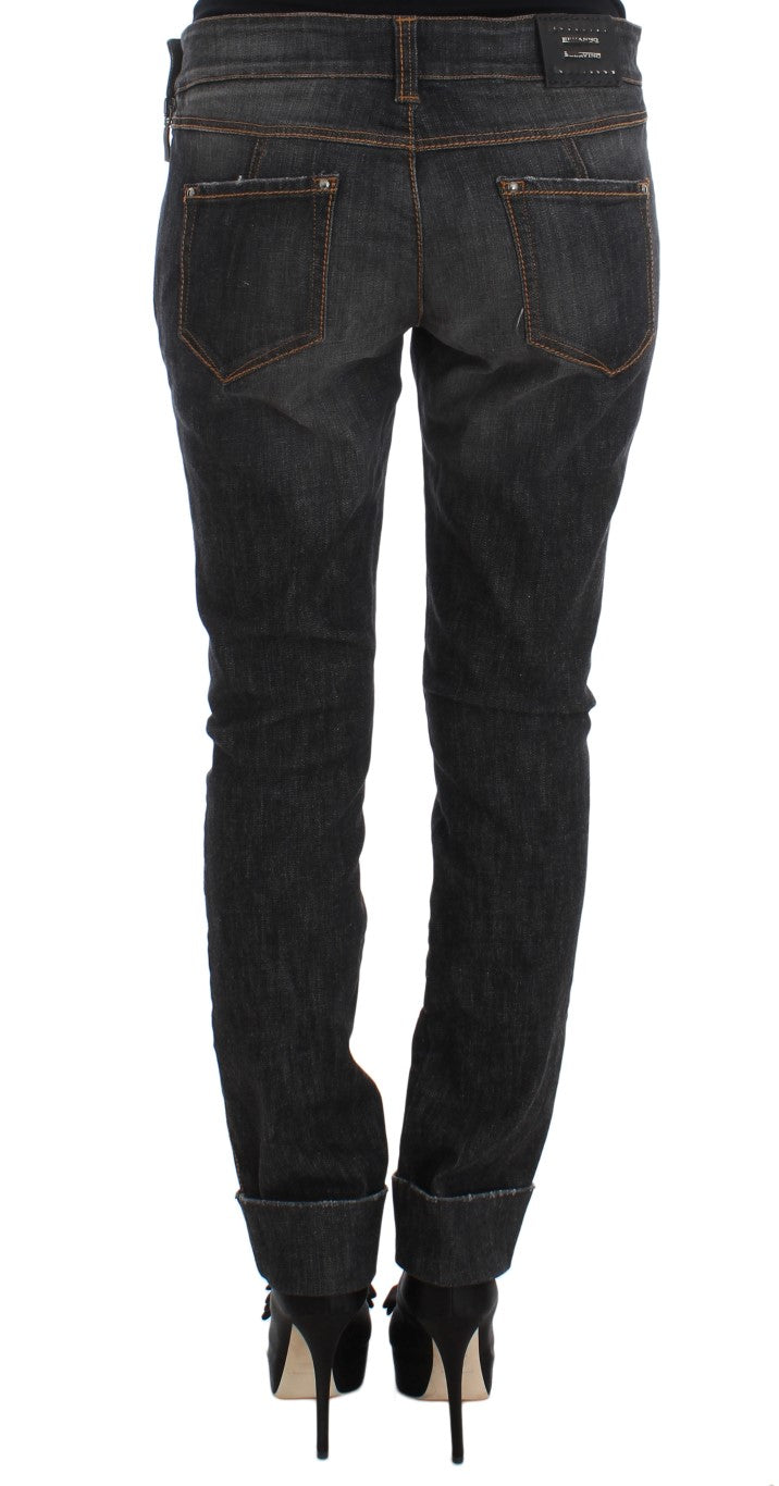 Ermanno Scervino Slim-Fit-Denimjeans aus grauer Baumwolle