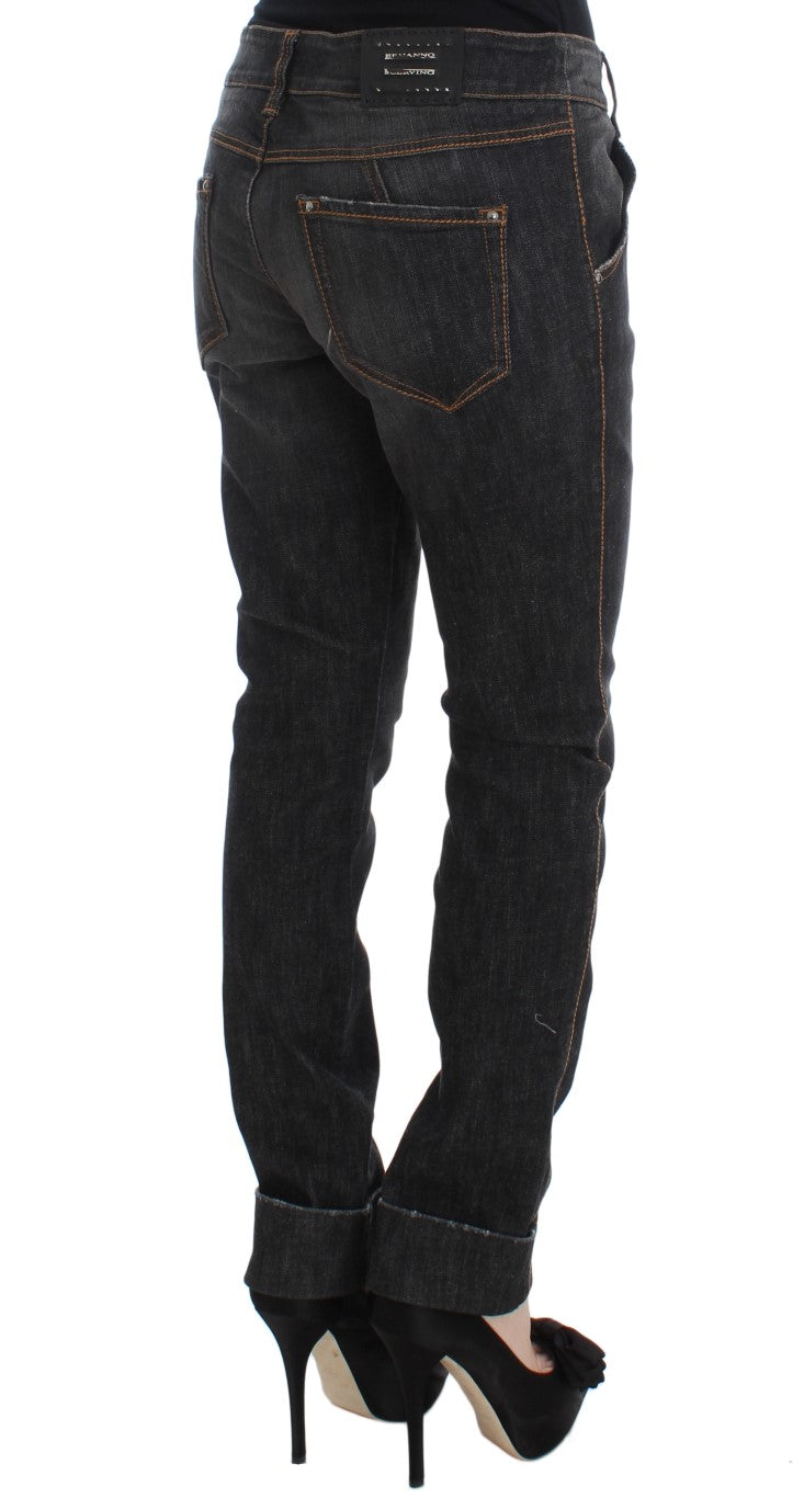 Ermanno Scervino Slim-Fit-Denimjeans aus grauer Baumwolle